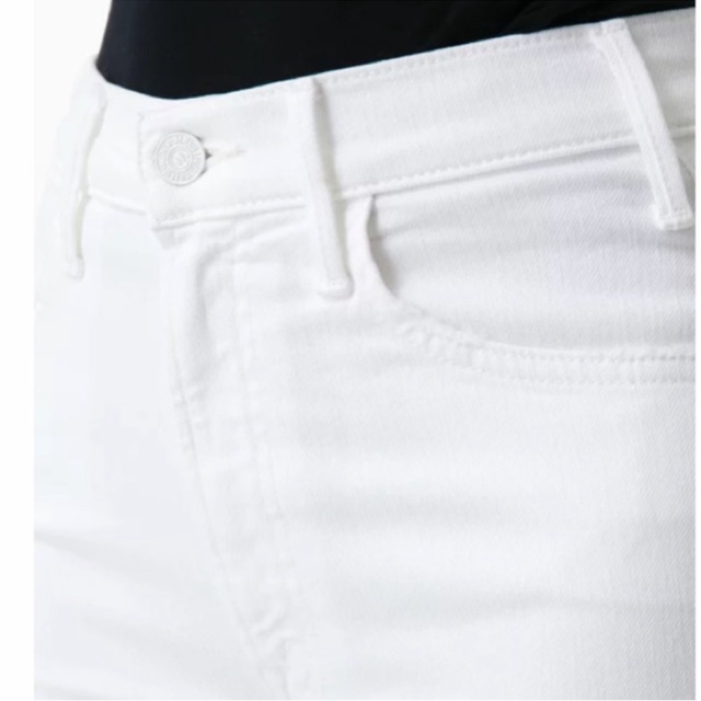 Like New MOTHER The Hustler Ankle Fray White Jeans Fairest Of Them All Size: 28 - Picture 6 of 15